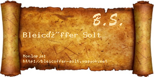 Bleicöffer Solt névjegykártya